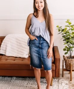 No Ship Drop Ship Spring Into Action Delicate Babydoll Top In Soft Periwinkle