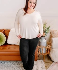 No Ship Drop Ship Straight To The Point Ribbed Dressy Yoga Pants