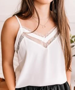 No Ship Drop Ship Basic Instinct Ivory Lace Cami