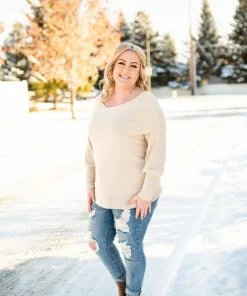 No Ship Drop Ship Call Me Cozy Sweater In Crème Brûlée