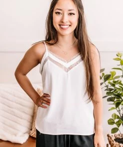 No Ship Drop Ship Basic Instinct Ivory Lace Cami