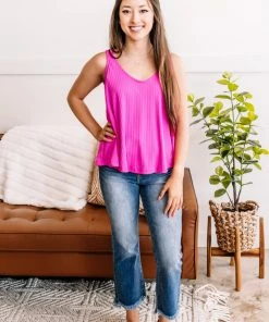 No Ship Drop Ship Apparel Party In The Back Sleeveless Top In Wisteria