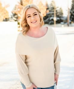 No Ship Drop Ship Call Me Cozy Sweater In Crème Brûlée