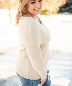 No Ship Drop Ship Call Me Cozy Sweater In Crème Brûlée