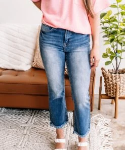 No Ship Drop Ship Out With The Old, In With The Blue Cropped Flare Jeans By Risen Apparel