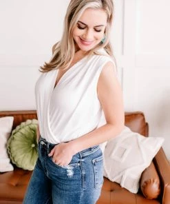 No Ship Drop Ship GHG- Shop Singles Ready To Mingle Bodysuit In Ivory (GHG-M)