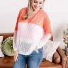 No Ship Drop Ship Apparel A Sherbet Colorblock Twist Back Sweater