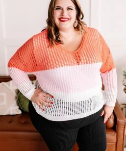 No Ship Drop Ship Apparel A Sherbet Colorblock Twist Back Sweater