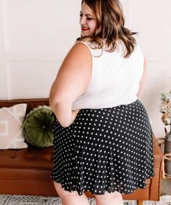 No Ship Drop Ship Apparel Chasing Skirts In Black Polkadots