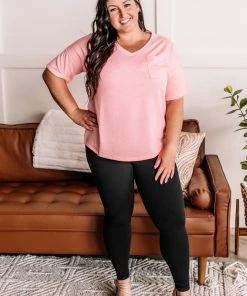 No Ship Drop Ship Swept Away Pocket Top In Blushing Pink Apparel