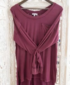 No Ship Drop Ship Play The Long Game Top In Wine Apparel