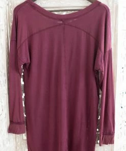 No Ship Drop Ship Play The Long Game Top In Wine Apparel