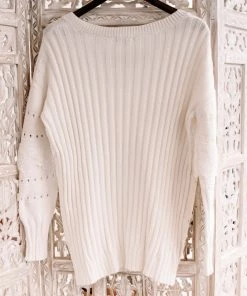 No Ship Drop Ship Aren't You Special Lace Trimmed Sweater Apparel