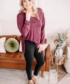 No Ship Drop Ship Play The Long Game Top In Wine Apparel