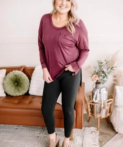 No Ship Drop Ship Play The Long Game Top In Wine Apparel