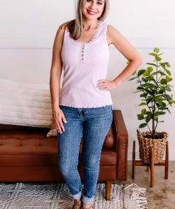 No Ship Drop Ship Delicate Sensibilities Lace Detail Top In Light Lilac