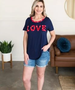No Ship Drop Ship Apparel What Is Love Tee In Navy