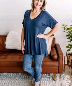 No Ship Drop Ship In My Comfort Zone Oversized Top In Navy 11 No Ship Drop Ship In My Comfort Zone Oversized Top In Navy