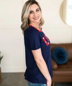 No Ship Drop Ship Apparel What Is Love Tee In Navy