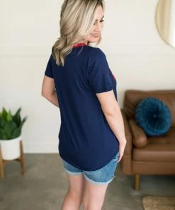 No Ship Drop Ship Apparel What Is Love Tee In Navy