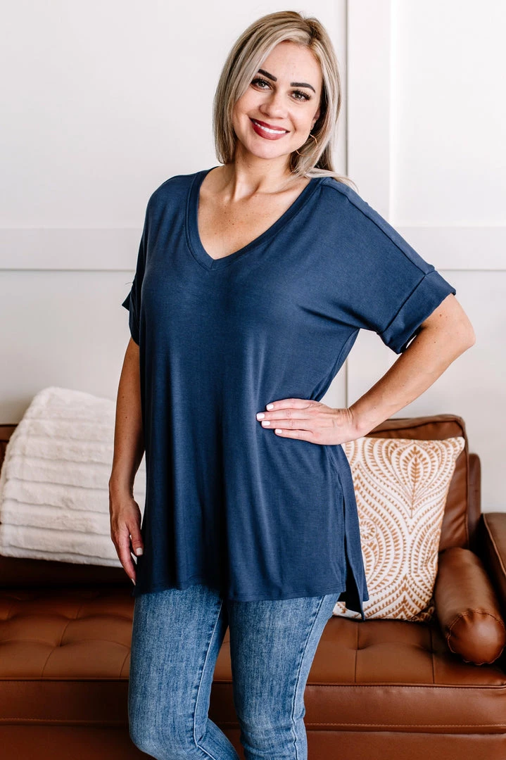 No Ship Drop Ship In My Comfort Zone Oversized Top In Navy 1 No Ship Drop Ship In My Comfort Zone Oversized Top In Navy