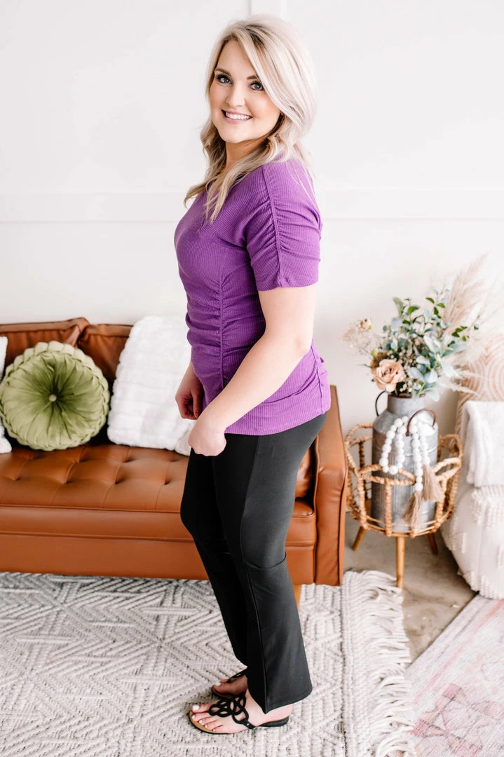 No Ship Drop Ship Gather Your Thoughts Ribbed Top In Lavender Apparel 10 No Ship Drop Ship Gather Your Thoughts Ribbed Top In Lavender Apparel