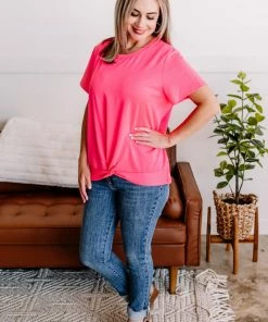 No Ship Drop Ship Knot Today Top In Neon Pink