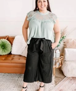 No Ship Drop Ship Lace You For It Top In Seafoam (GHG-S)