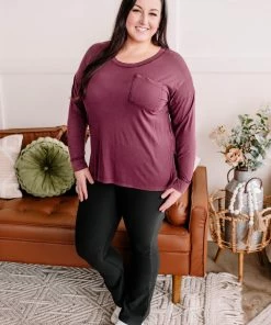 No Ship Drop Ship Play The Long Game Top In Wine Apparel