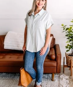 No Ship Drop Ship M Light As Air Button Down Top In Washed Sage 8 No Ship Drop Ship M Light As Air Button Down Top In Washed Sage