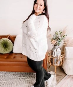 No Ship Drop Ship Aren't You Special Lace Trimmed Sweater Apparel