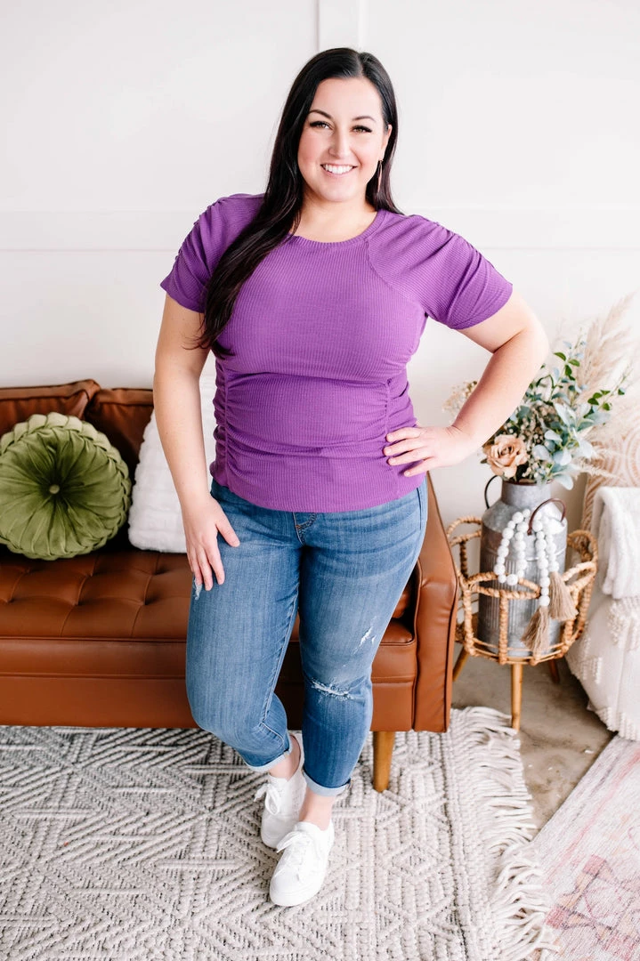 No Ship Drop Ship Gather Your Thoughts Ribbed Top In Lavender Apparel 1 No Ship Drop Ship Gather Your Thoughts Ribbed Top In Lavender Apparel