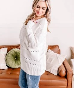 No Ship Drop Ship Aren't You Special Lace Trimmed Sweater Apparel