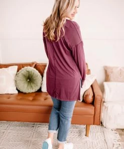 No Ship Drop Ship Play The Long Game Top In Wine Apparel