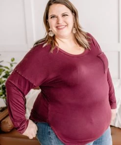 No Ship Drop Ship Play The Long Game Top In Wine Apparel