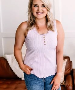 No Ship Drop Ship Delicate Sensibilities Lace Detail Top In Light Lilac