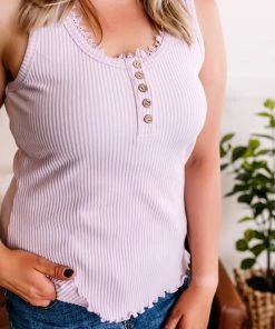 No Ship Drop Ship Delicate Sensibilities Lace Detail Top In Light Lilac