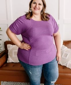 No Ship Drop Ship Gather Your Thoughts Ribbed Top In Lavender Apparel 17 No Ship Drop Ship Gather Your Thoughts Ribbed Top In Lavender Apparel