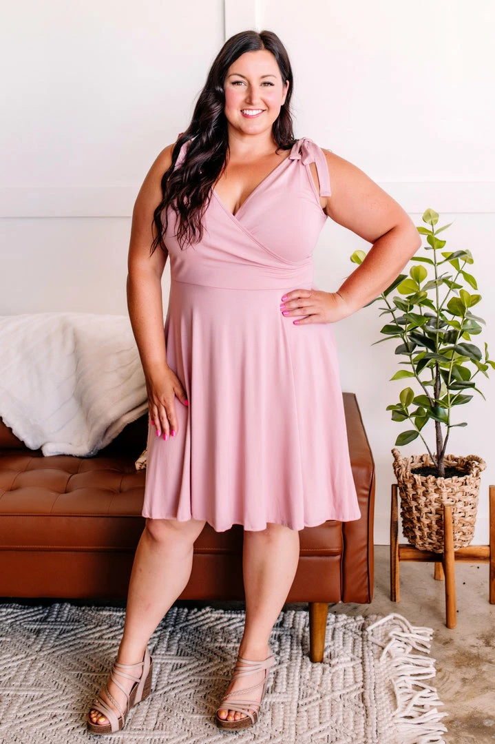 No Ship Drop Ship Endings And Beginnings Wrap A Line Dress In Dusty Pink M 1 No Ship Drop Ship Endings And Beginnings Wrap A Line Dress In Dusty Pink M