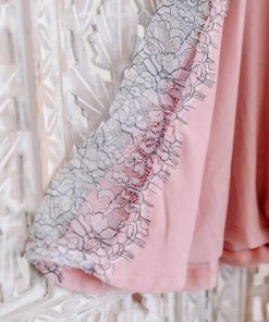 No Ship Drop Ship Apparel The Final Touch Pink Lace Dolman Top