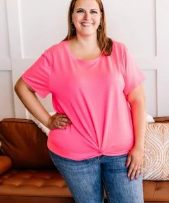 No Ship Drop Ship Knot Today Top In Neon Pink