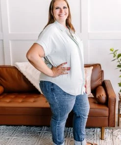 No Ship Drop Ship M Light As Air Button Down Top In Washed Sage 11 No Ship Drop Ship M Light As Air Button Down Top In Washed Sage