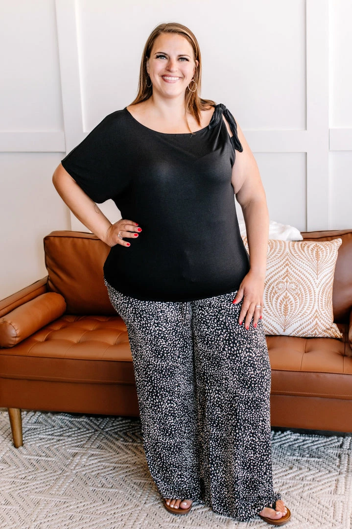 No Ship Drop Ship Brush It Off One Shoulder Tie Top In Jet Black M 11 No Ship Drop Ship Brush It Off One Shoulder Tie Top In Jet Black M