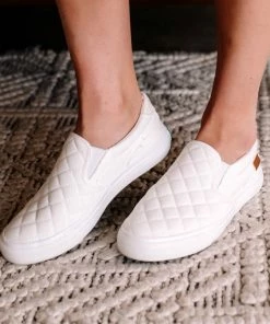No Ship Drop Ship Blowfish Hipster Slip On Shoes In White