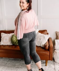 No Ship Drop Ship Apparel The Final Touch Pink Lace Dolman Top