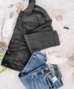 No Ship Drop Ship Back In Black Classic Denim Jacket Apparel