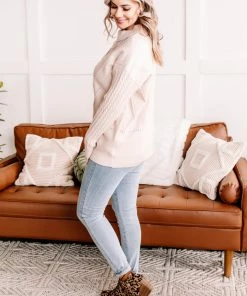 No Ship Drop Ship You Are So Beautiful Lace Sweater In Natural