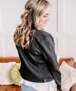 No Ship Drop Ship Back In Black Classic Denim Jacket (GHG-S)