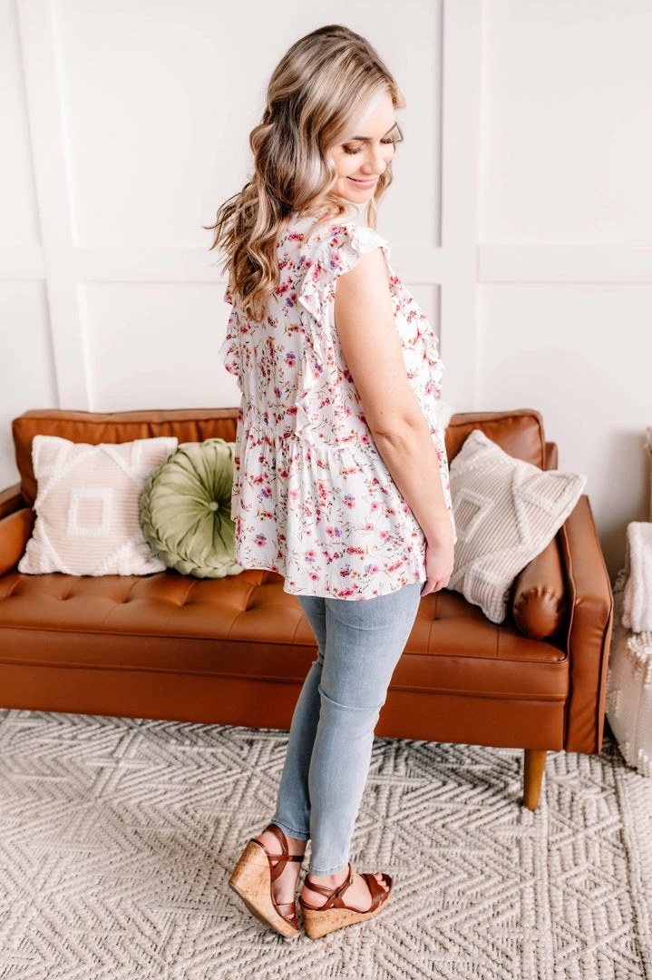 No Ship Drop Ship Everything I Could Dream Of Ivory Floral Blouse (GHG-S) 13 No Ship Drop Ship Everything I Could Dream Of Ivory Floral Blouse (GHG-S)