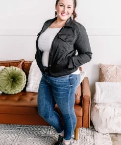 No Ship Drop Ship Back In Black Classic Denim Jacket (GHG-S)